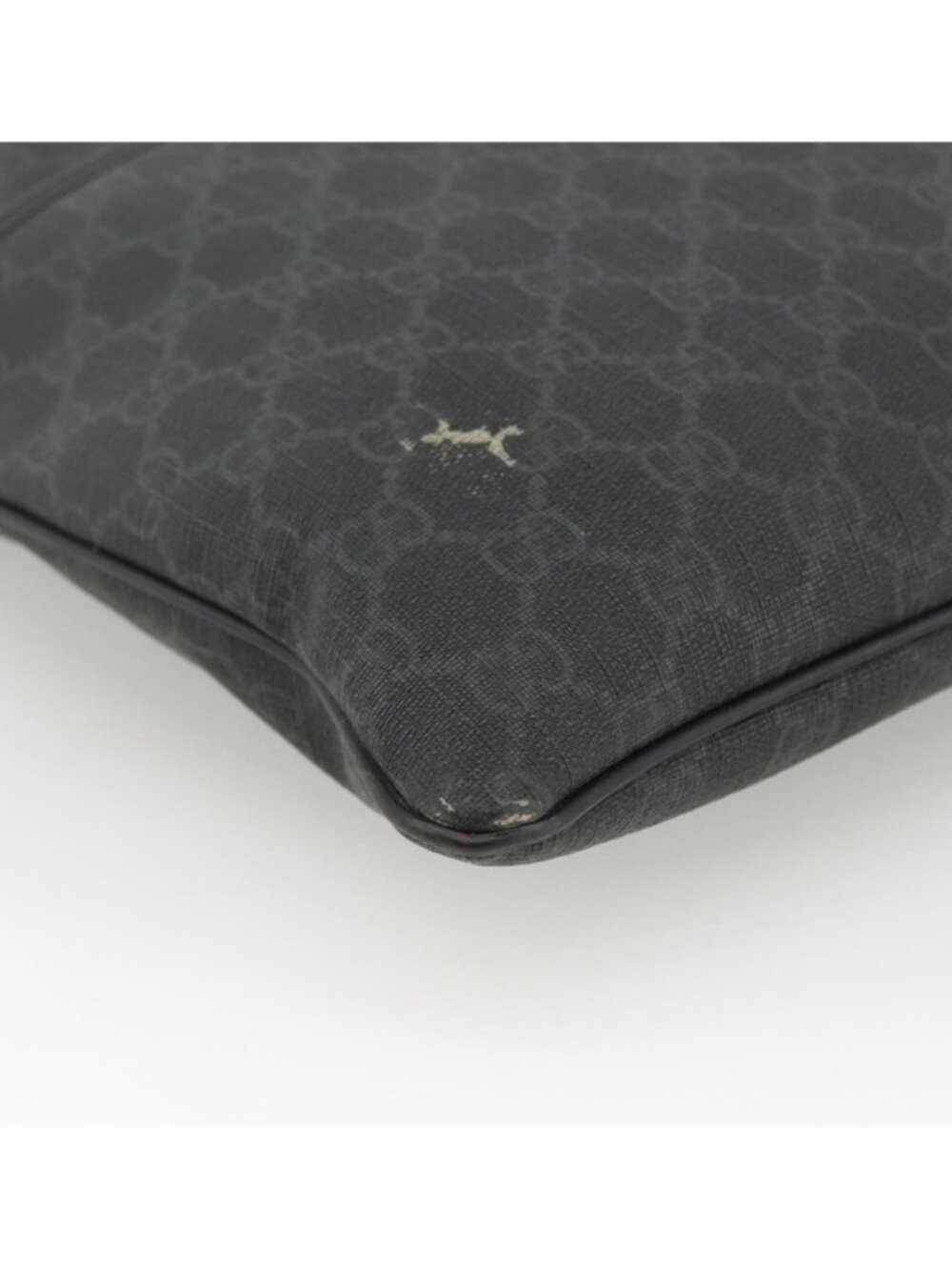 Authentic GUCCI GG Supreme Shoulder Bag PVC Black Silver 162904 - Picture 14 of 16